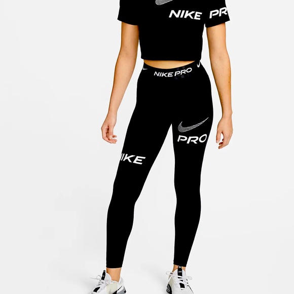 ISO Nike Pro Graphic Leggings Black - Picture 1 of 1